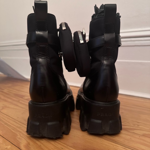 Prada Monolith leather and Re-Nylon boots with pouch - Picture 6 of 16